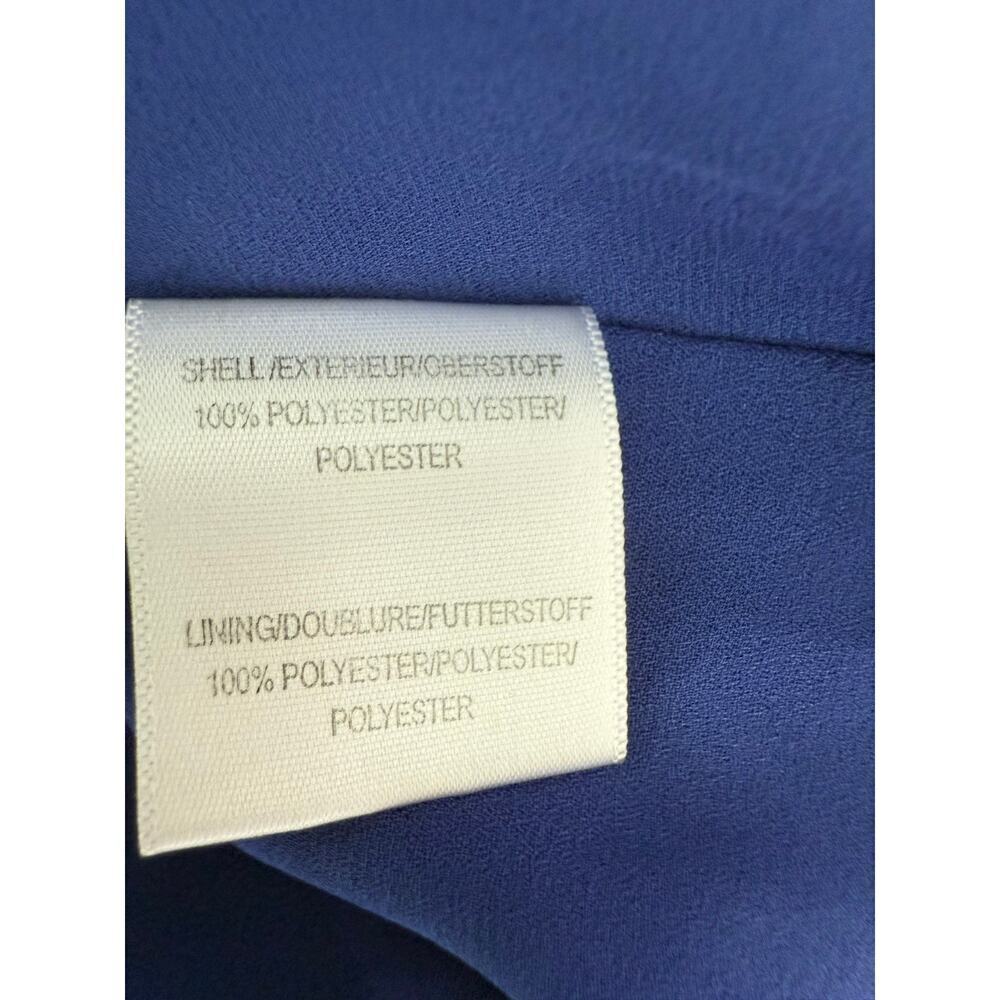 Badgley Mischka Sleeveless Blue Ruffle Tie Dress Size 2 - Picture 6 of 6